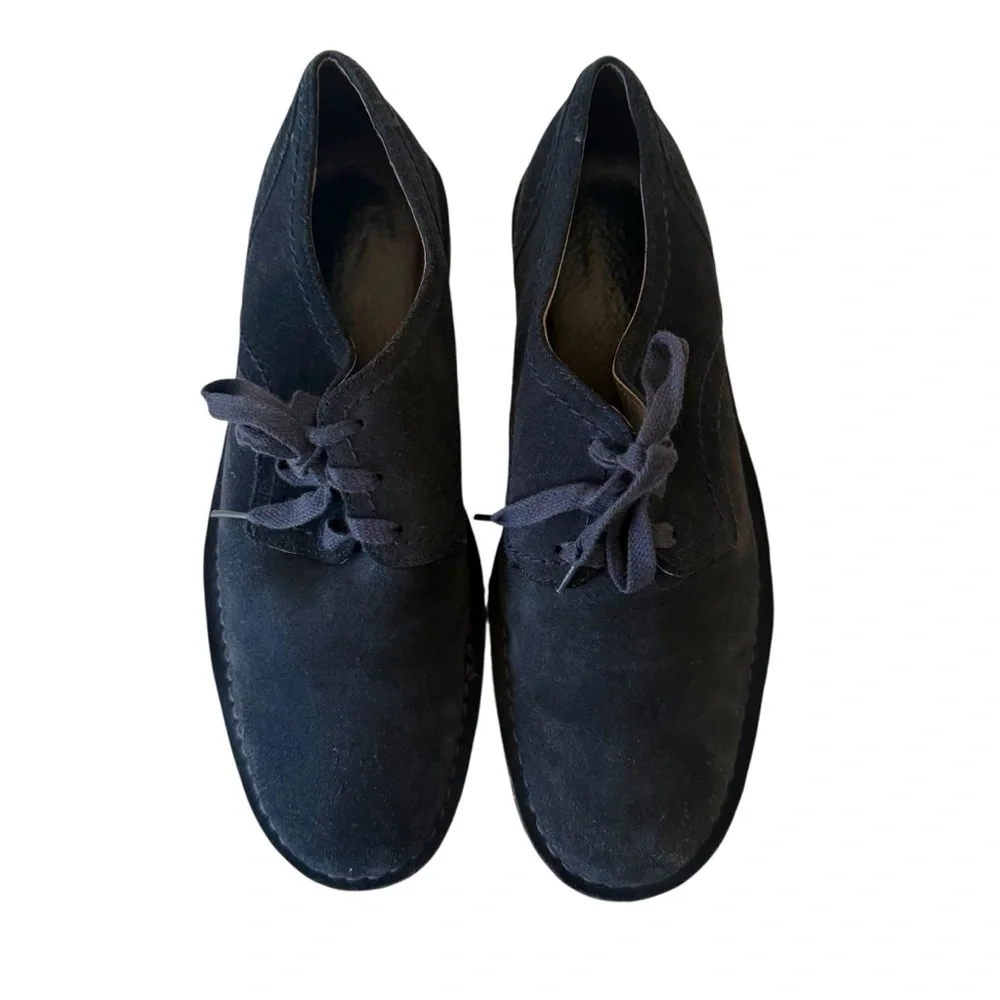 John Varvatos Suede Blue Oxford Derby Shoes Lace Up SZ 9.5 M